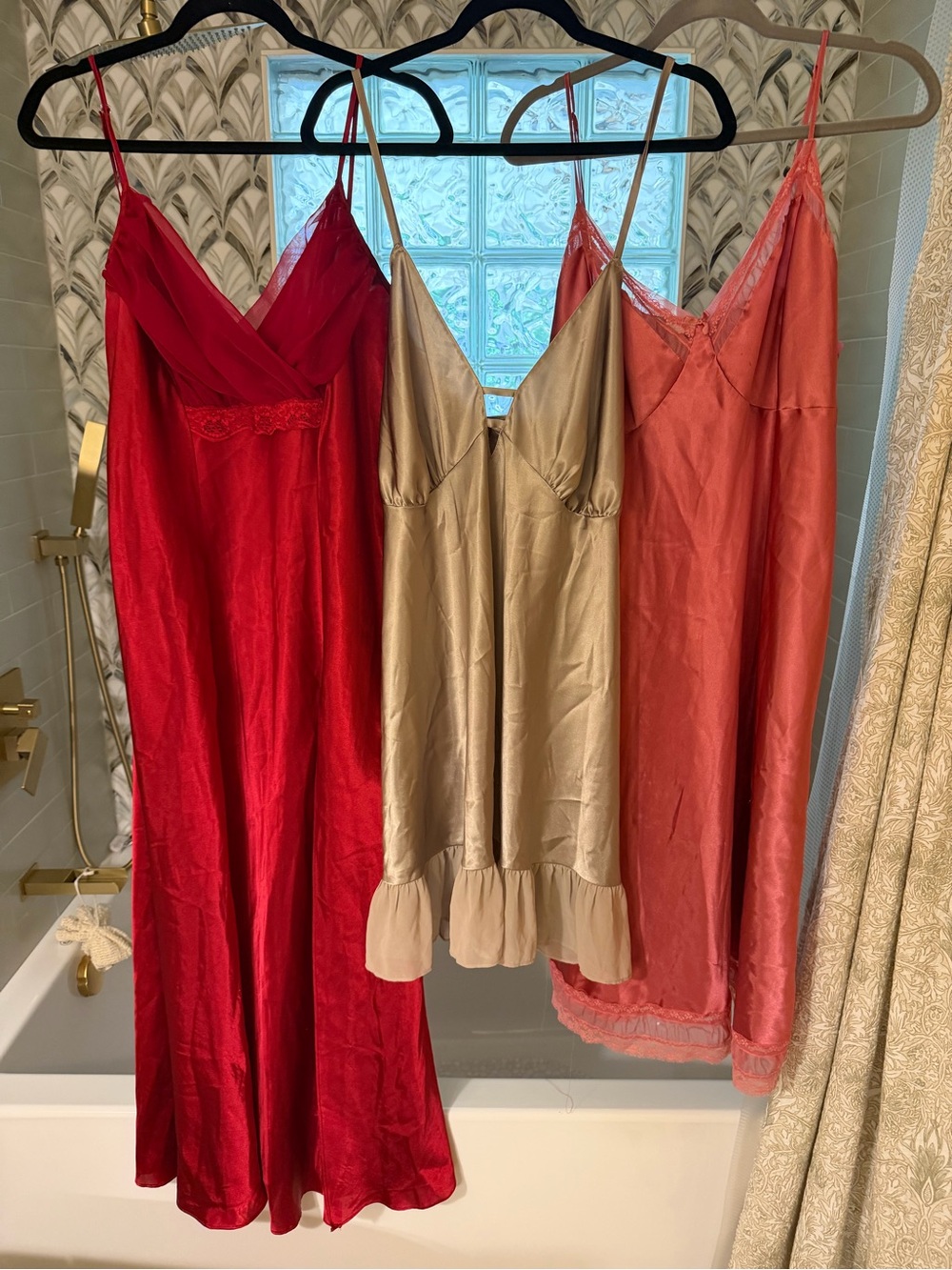 3 Lane Bryant Silky Beige Slip Dress with Ruffle Hem - Women's Intimates